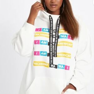 Dubgee by Whoopi I am an American White Graphic Hoodie